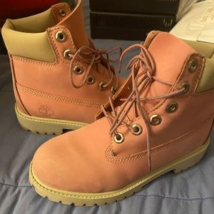 Timberland boots size 4 juniors pale pink & gray